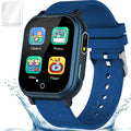 Kids Smart Watch Gift for Boys Ages 3-12 IP67 Waterproof 32 Puzzle Games HD Touchscreen Dual Camera Video Pedometer Music Player Kids Watch Toy Birthday Gifts for Boys Ages 5 6 7 8 9 10 (Blue)